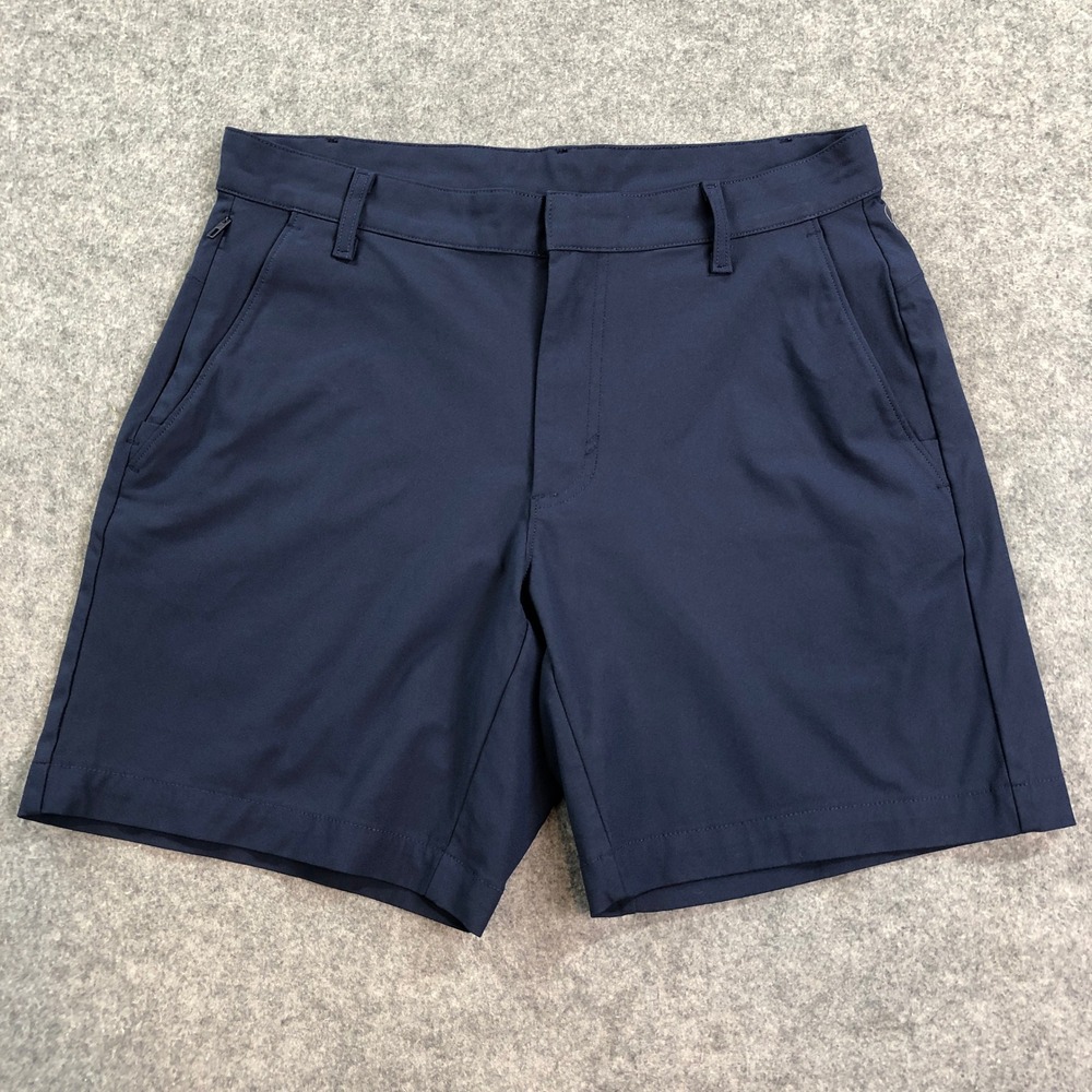 Fabletics Mens Shorts 31 Navy Blue Performance Moisture Wicking Casual Gym